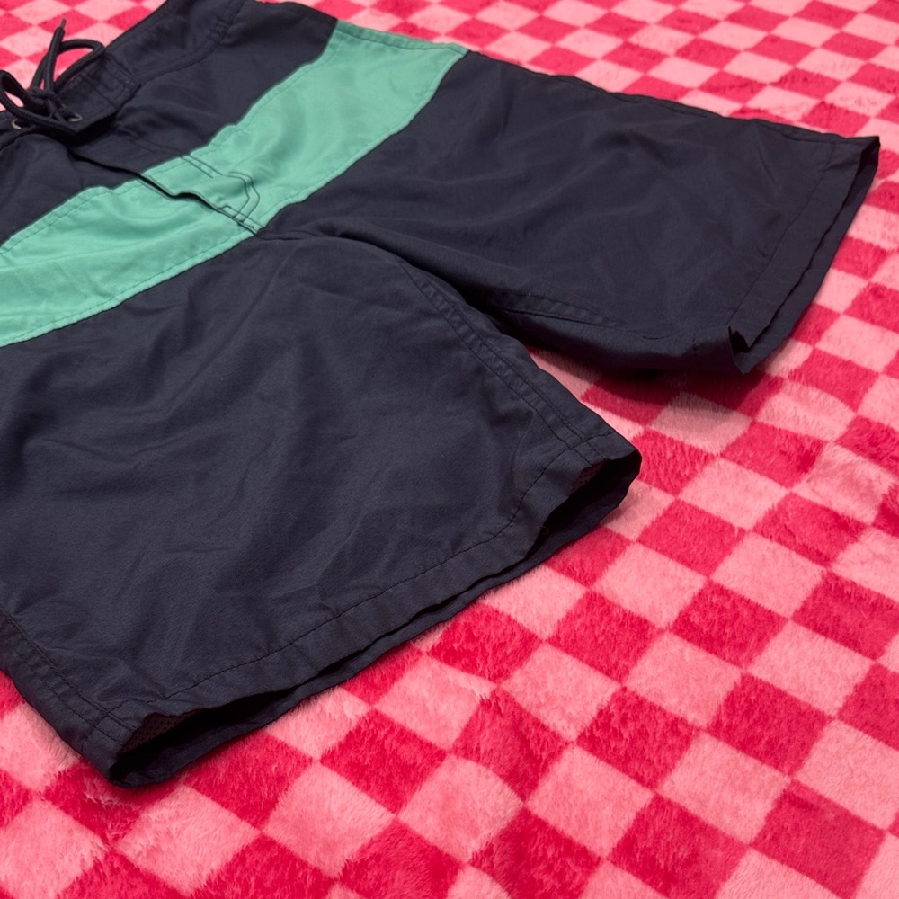 GAP Navy Swim Trunks with Turquoise Stripe - Picture 4 of 6